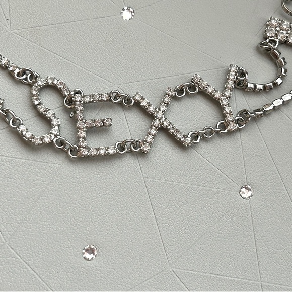 ✨ Silver Crystal “SEXY” Statement Bracelet – Sparkly, Sassy & Ready to Shine! ✨ - Picture 7 of 16